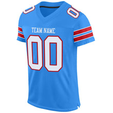 Load image into Gallery viewer, Custom Powder Blue White-Red Mesh Authentic Football Jersey - Fcustom
