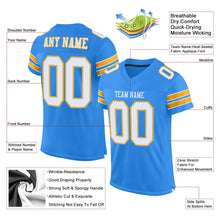 Load image into Gallery viewer, Custom Powder Blue White-Gold Mesh Authentic Football Jersey - Fcustom
