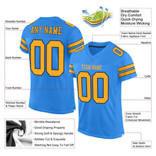 Load image into Gallery viewer, Custom Powder Blue Gold-Navy Mesh Authentic Football Jersey - Fcustom
