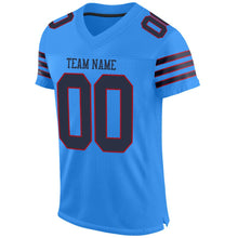 Load image into Gallery viewer, Custom Powder Blue Navy-Red Mesh Authentic Football Jersey - Fcustom

