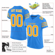 Load image into Gallery viewer, Custom Powder Blue Gold-White Mesh Authentic Football Jersey - Fcustom
