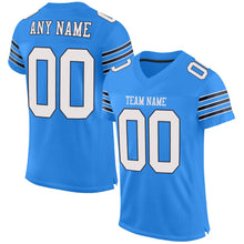 Load image into Gallery viewer, Custom Powder Blue White-Navy Mesh Authentic Football Jersey - Fcustom
