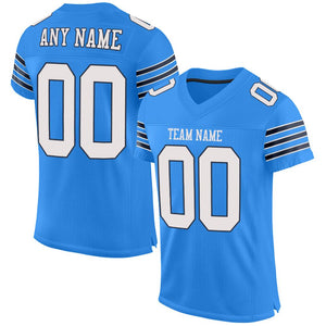 Custom Powder Blue White-Navy Mesh Authentic Football Jersey - Fcustom