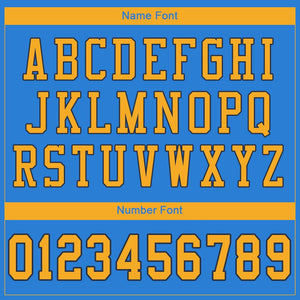 Custom Powder Blue Gold-Navy Mesh Authentic Football Jersey - Fcustom