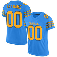 Load image into Gallery viewer, Custom Powder Blue Gold-Navy Mesh Authentic Football Jersey - Fcustom
