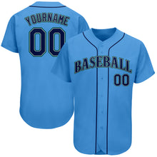 Load image into Gallery viewer, Custom Powder Blue Navy-Teal Authentic Baseball Jersey
