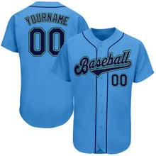 Load image into Gallery viewer, Custom Powder Blue Navy-Teal Authentic Baseball Jersey

