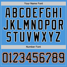Load image into Gallery viewer, Custom Powder Blue Black-Orange Authentic Baseball Jersey
