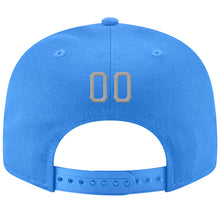 Load image into Gallery viewer, Custom Powder Blue Gray-White Stitched Adjustable Snapback Hat
