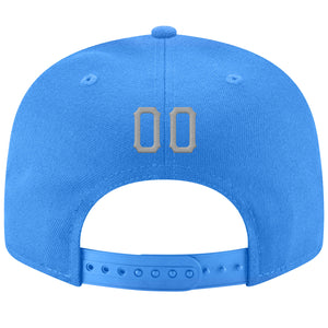 Custom Powder Blue Gray-White Stitched Adjustable Snapback Hat