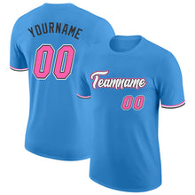 Load image into Gallery viewer, Custom Powder Blue Pink-Black Performance T-Shirt
