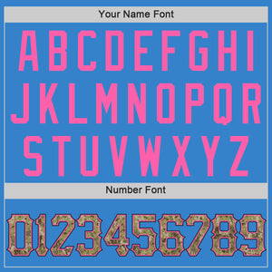 Custom Powder Blue Camo-Pink Authentic Baseball Jersey