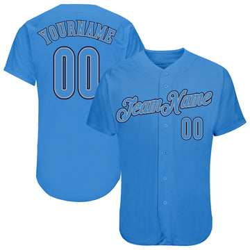 Custom Powder Blue Powder Blue-Navy Authentic Baseball Jersey