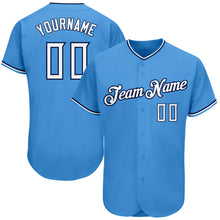 Load image into Gallery viewer, Custom Powder Blue White-Navy Authentic Baseball Jersey
