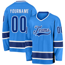 Load image into Gallery viewer, Custom Powder Blue Royal-White Hockey Jersey
