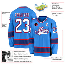 Load image into Gallery viewer, Custom Powder Blue White-Royal Hockey Jersey
