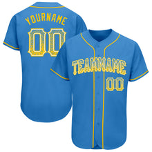 Load image into Gallery viewer, Custom Powder Blue Gold-White Authentic Drift Fashion Baseball Jersey
