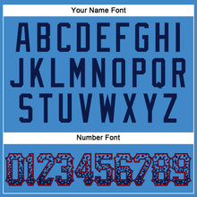 Load image into Gallery viewer, Custom Powder Blue Navy-Red Authentic Drift Fashion Baseball Jersey
