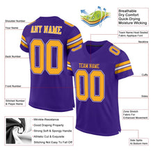 Load image into Gallery viewer, Custom Purple Gold-White Mesh Authentic Football Jersey - Fcustom
