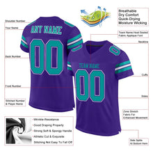 Load image into Gallery viewer, Custom Purple Aqua-White Mesh Authentic Football Jersey - Fcustom
