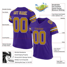 Load image into Gallery viewer, Custom Purple Old Gold-White Mesh Authentic Football Jersey - Fcustom
