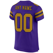 Load image into Gallery viewer, Custom Purple Old Gold-Black Mesh Authentic Football Jersey - Fcustom
