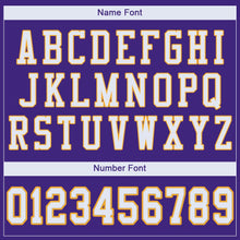 Load image into Gallery viewer, Custom Purple White-Gold Mesh Authentic Football Jersey - Fcustom
