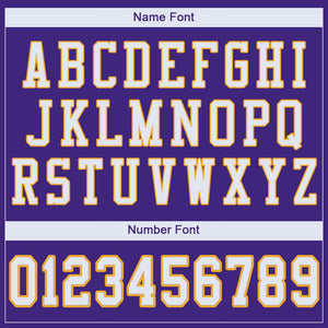 Custom Purple White-Gold Mesh Authentic Football Jersey - Fcustom