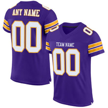 Load image into Gallery viewer, Custom Purple White-Gold Mesh Authentic Football Jersey - Fcustom
