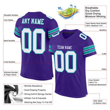 Load image into Gallery viewer, Custom Purple White-Aqua Mesh Authentic Football Jersey - Fcustom
