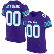 Load image into Gallery viewer, Custom Purple White-Aqua Mesh Authentic Football Jersey - Fcustom
