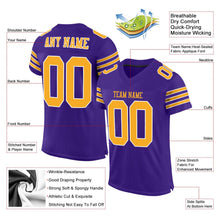 Load image into Gallery viewer, Custom Purple Gold-White Mesh Authentic Football Jersey - Fcustom
