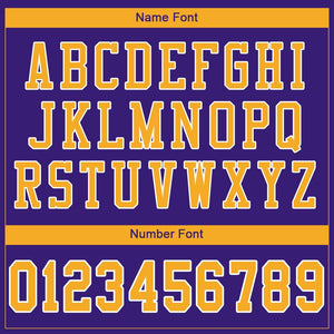Custom Purple Gold-White Mesh Authentic Football Jersey - Fcustom