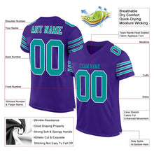 Load image into Gallery viewer, Custom Purple Aqua-White Mesh Authentic Football Jersey - Fcustom
