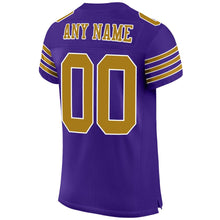 Load image into Gallery viewer, Custom Purple Old Gold-White Mesh Authentic Football Jersey - Fcustom
