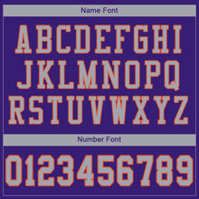 Load image into Gallery viewer, Custom Purple Gray-Orange Mesh Authentic Football Jersey - Fcustom
