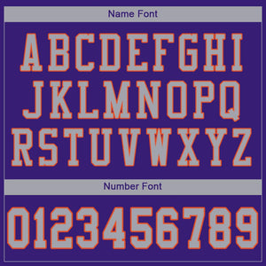 Custom Purple Gray-Orange Mesh Authentic Football Jersey - Fcustom