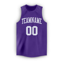 Load image into Gallery viewer, Custom Purple White Round Neck Basketball Jersey - Fcustom
