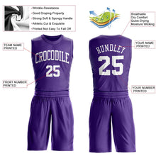 Load image into Gallery viewer, Custom Purple White Round Neck Suit Basketball Jersey - Fcustom
