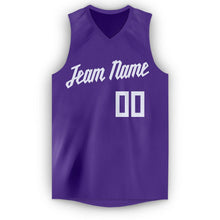 Load image into Gallery viewer, Custom Purple White V-Neck Basketball Jersey - Fcustom
