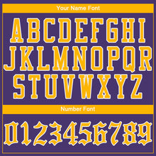Load image into Gallery viewer, Custom Purple Gold-White Authentic Baseball Jersey
