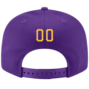 Custom Purple Gold-White Stitched Adjustable Snapback Hat