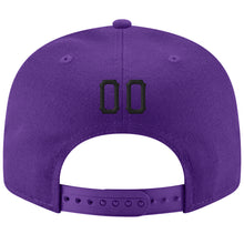 Load image into Gallery viewer, Custom Purple Black-White Stitched Adjustable Snapback Hat
