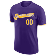 Load image into Gallery viewer, Custom Purple Gold-White Performance T-Shirt
