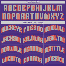 Load image into Gallery viewer, Custom Purple Orange-Gray Authentic Throwback Basketball Jersey
