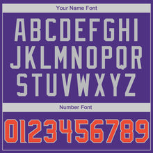 Load image into Gallery viewer, Custom Purple Orange-Gray Authentic Throwback Basketball Jersey
