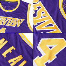 Load image into Gallery viewer, Custom Purple White-Kelly Green Authentic Throwback Basketball Jersey
