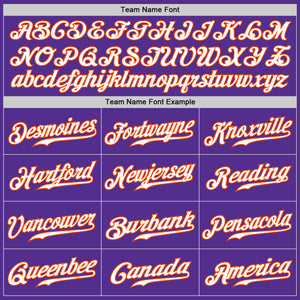Custom Purple White-Orange Authentic Baseball Jersey