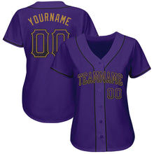 Load image into Gallery viewer, Custom Purple Purple-Old Gold Authentic Drift Fashion Baseball Jersey
