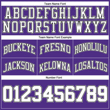 Load image into Gallery viewer, Custom Purple White-Black Authentic Throwback Basketball Shorts

